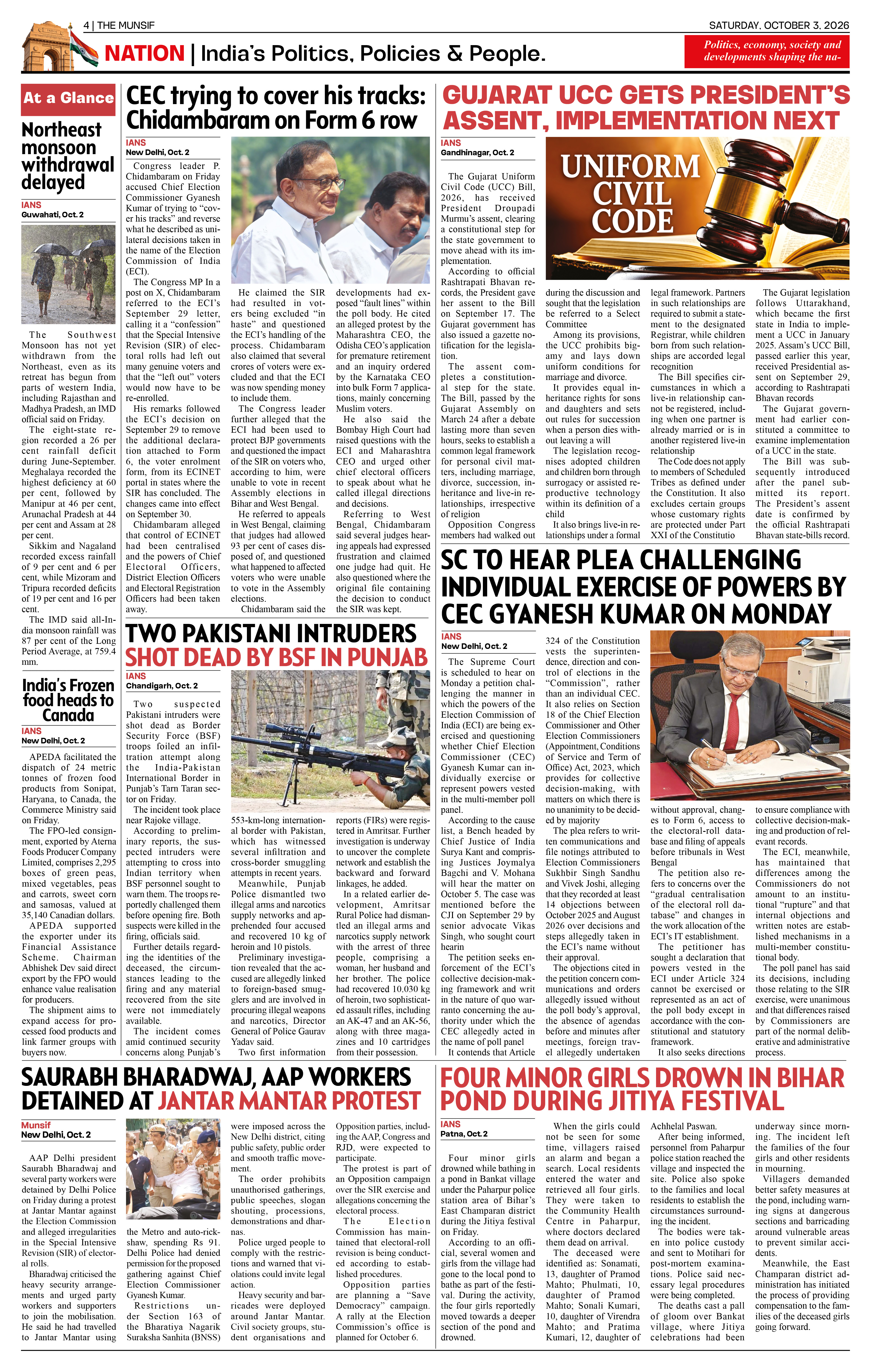 The Munsif English ePaper Page 4 - 26 August 2026